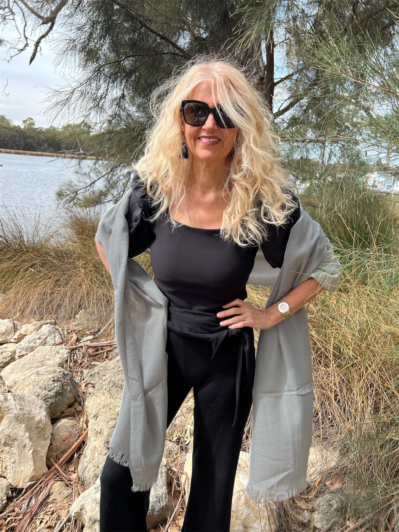 Luxury Shawl Pure Cashmere - Grey